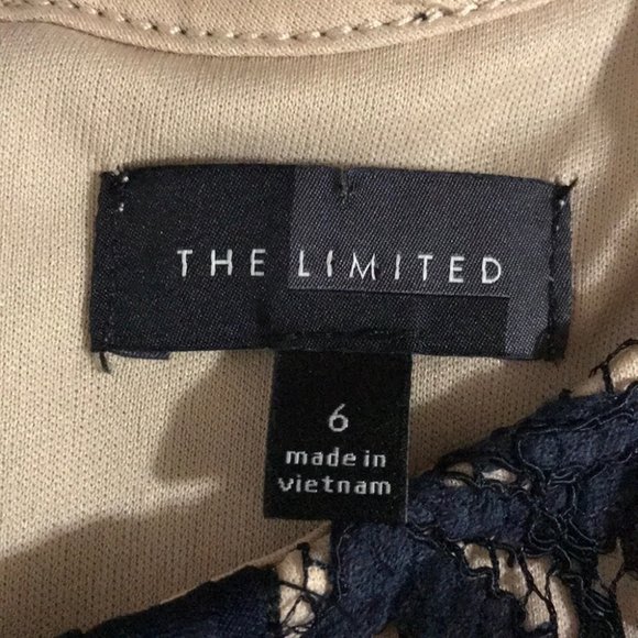 {The Limited} Navy Stretch Lace Fit n Flare Dress - Picture 7 of 8